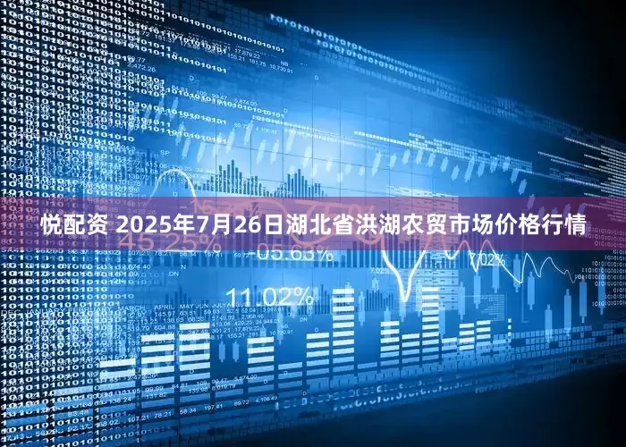 悦配资 2025年7月26日湖北省洪湖农贸市场价格行情