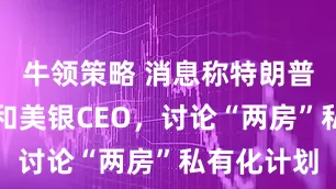 牛领策略 消息称特朗普会见花旗和美银CEO，讨论“两房”私有化计划